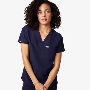 Figs Technical Collection Catarina Navy V-Neck Scrub Top - XL